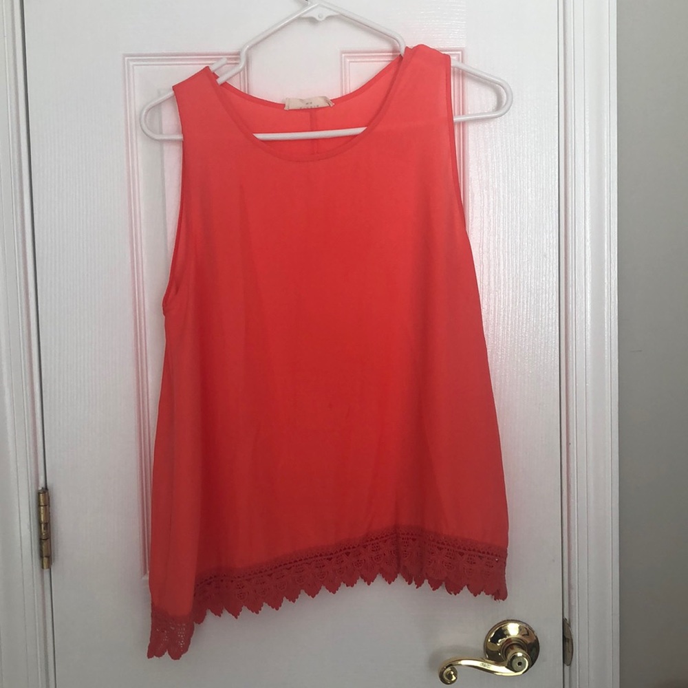 Salmon pink blouse tank top